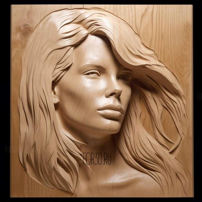 Kim Basinger 3 stl model for CNC